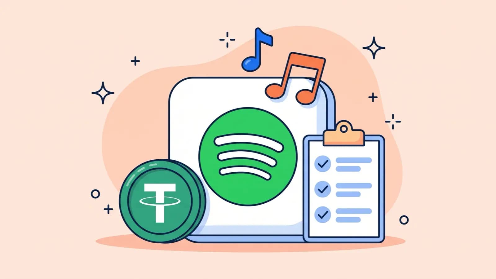چگونه با ارز دیجیتال اشتراک Spotify بخریم؟ واقعیتها، ریسکها و چکلیست